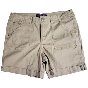 Womens 12 Gloria Vanderbilt Tan Cargo Shorts